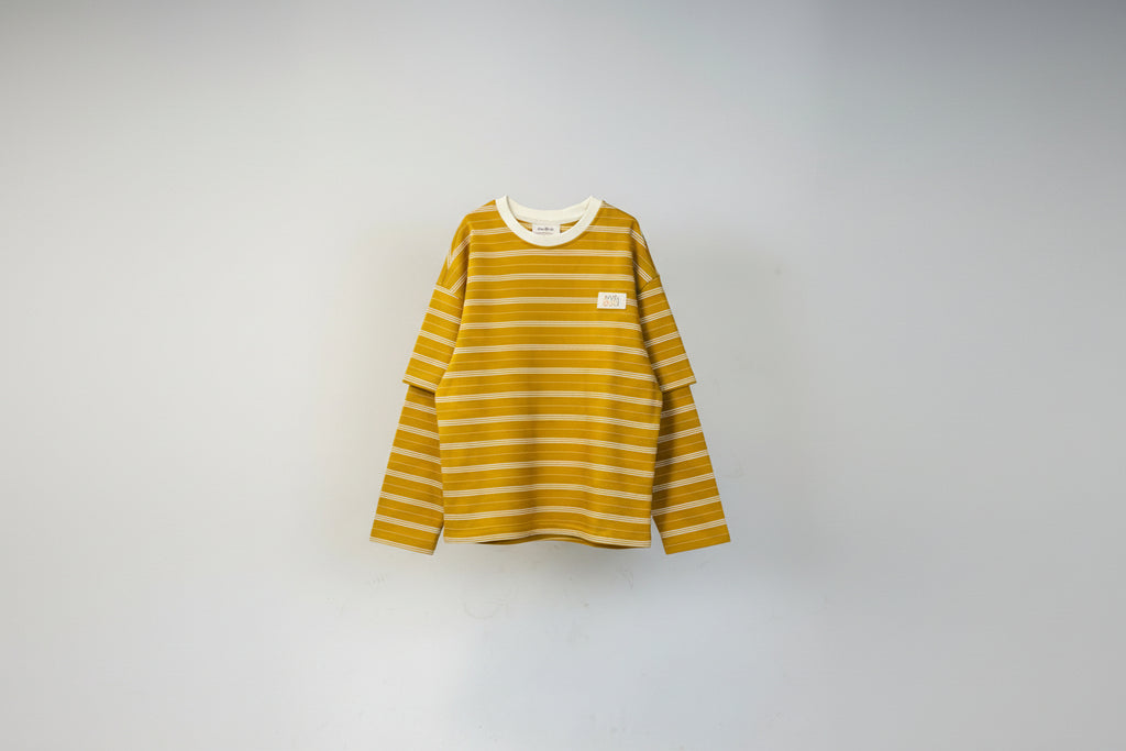 Stripe Play Top with Double Sleeve Detail