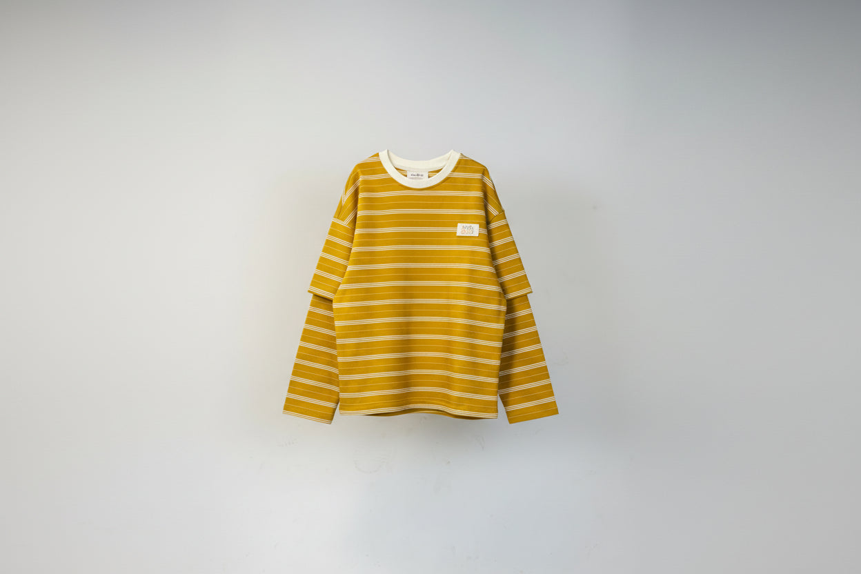 Stripe Play Top with Double Sleeve Detail